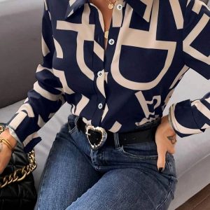 Letter Graphic Button Front Shirt