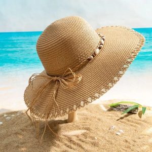 Shell Decor Straw Hat