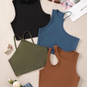 Four Pieces Knit Tank Tops