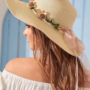 Flower Decor Straw Hat