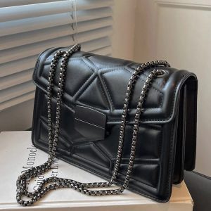 Quilted Flap Chain Square Bag