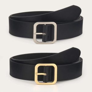 two pcs Square Buckle Belt Set