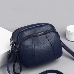 Embossed Contrast Piping Crossbody Bag