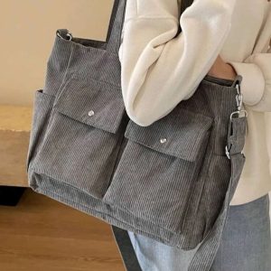 Corduroy Texture Tote Bag