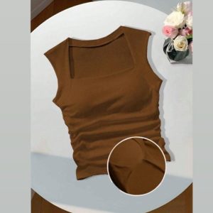 Padded Brown Top