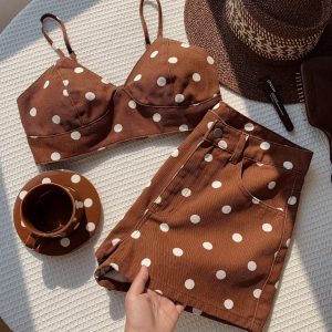 Dotted denim set